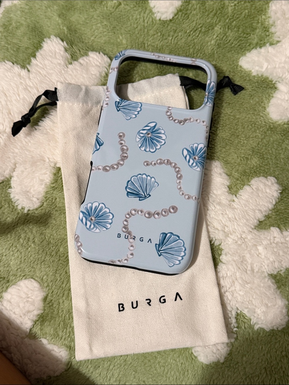 BURGA Light Blue Seashell Printed Phone Case
